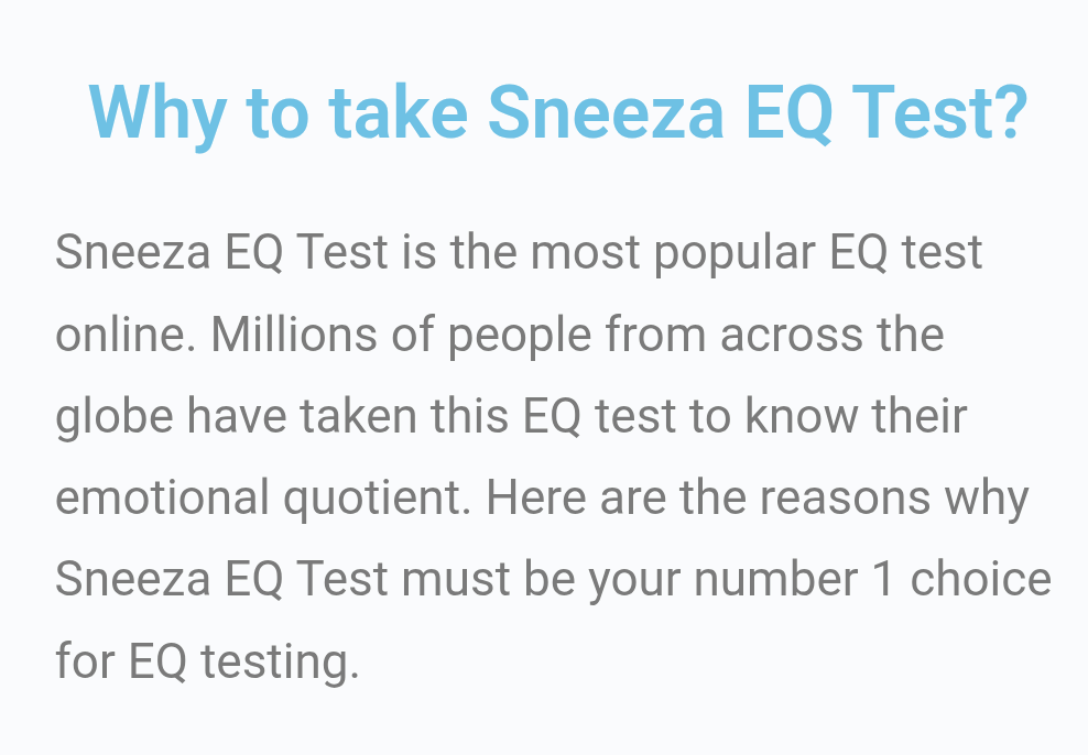 Sneeza IQ and EQ Tests are Truly Impressive