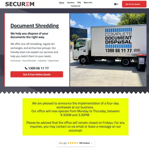 Secure M Document Disposal Service